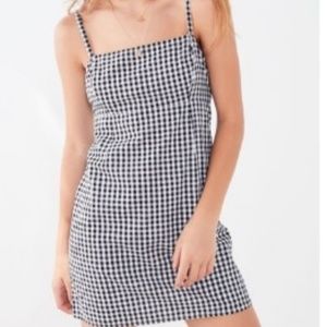 Black and white checked mini dress